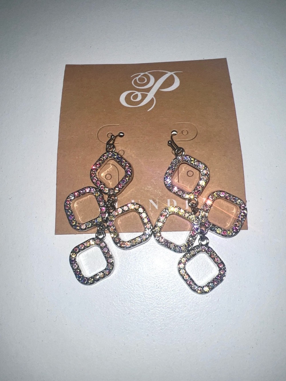 New Plunder Rhinestone Earrings - Picture 4 of 4